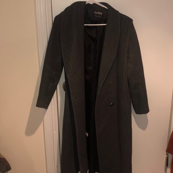 Karen Petites Vintage gray wool trench - Picture 1 of 1